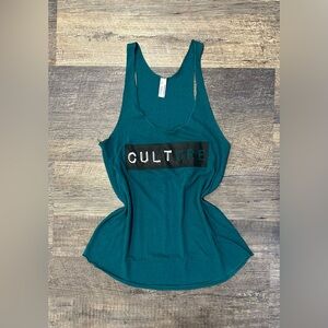 Women’s American Apparel 50/25/25 Teal “Culture” Tank Top Size Medium